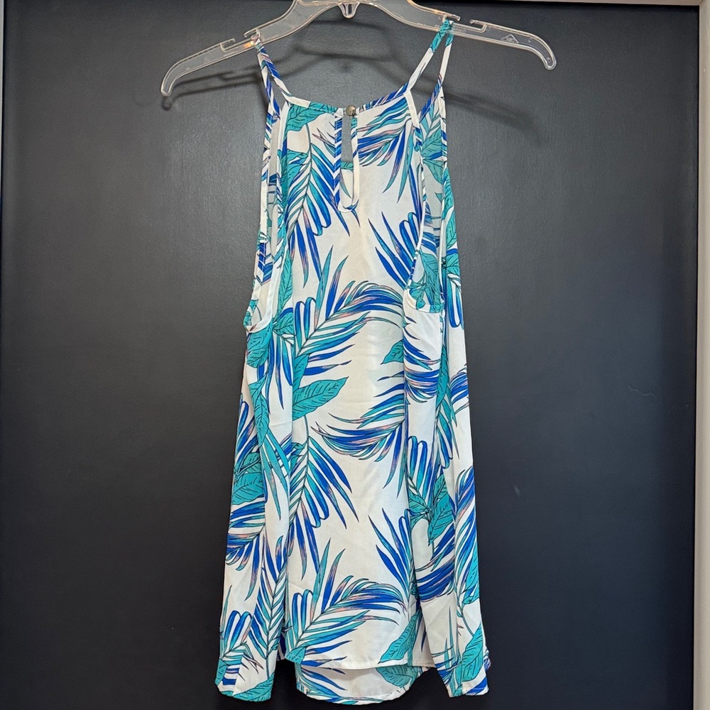 Papermoon Teal and White Leaf Pattern Blouse NWT - image 4